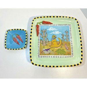 Zrike Serving Sensations Footed Square Platter w/Dipping Dish  Eileen Tramonte